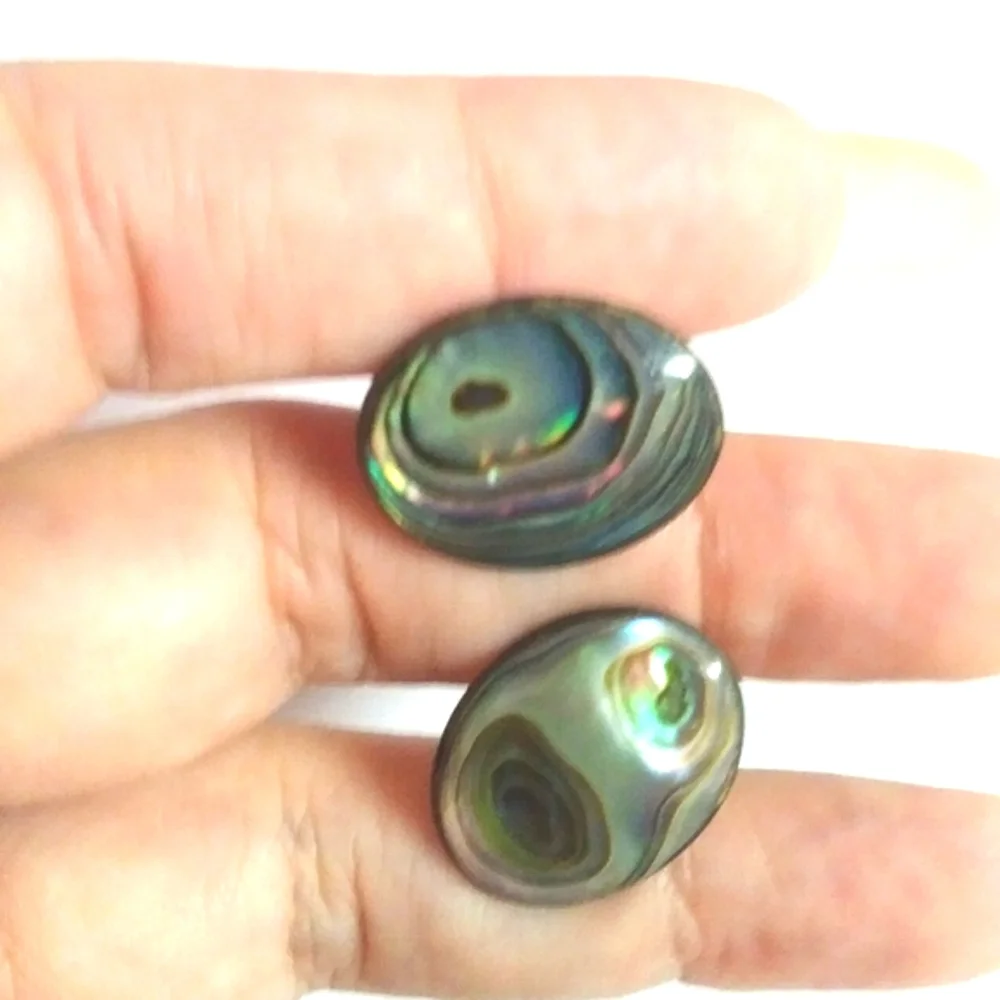 Vintage Sterling Silver Mens MEXICAN cufflinks abalone 1940s 1950s